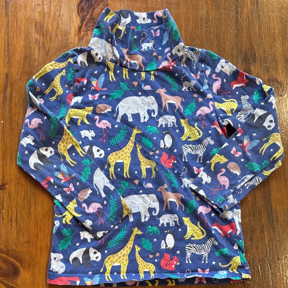 Boden Multicolor Animal Print Turtleneck